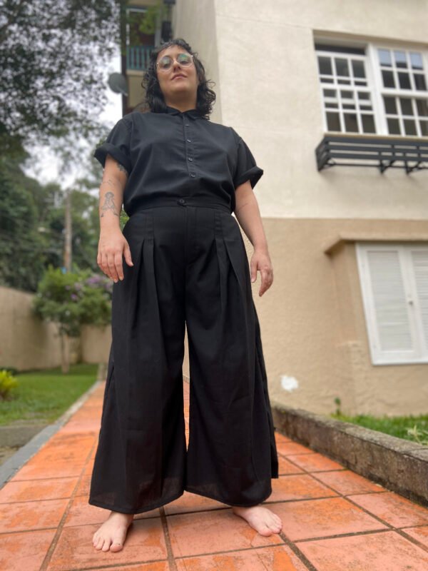 calça de alfaiataria em linho misto - Imagem 10